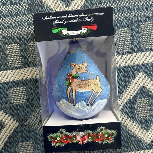Italian Mouth Blown Glass Ornament Large - Picture 1 of 5